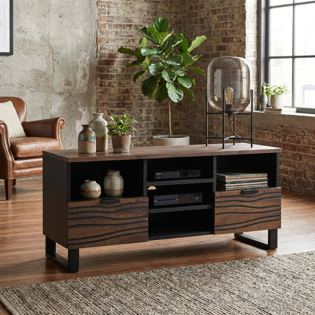 meuble-tv-bas-bois-fonce-finition-noyer-100-cm-decor