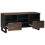Meuble TV Bas Bois Foncé Finition Noyer - 100 cm-Mon Meuble TV-Noyer-2