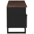 Meuble TV Bas Bois Foncé Finition Noyer - 100 cm-Mon Meuble TV-Noyer-4
