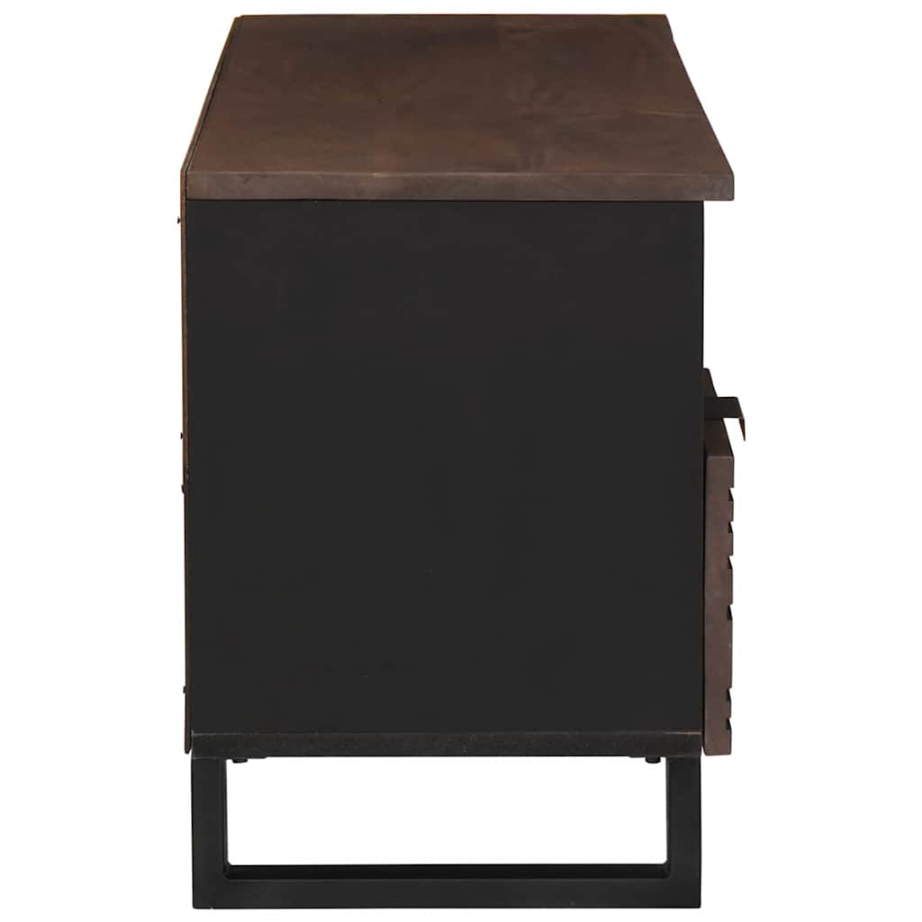 Meuble TV Bas Bois Foncé Finition Noyer - 100 cm-Mon Meuble TV-Noyer-4