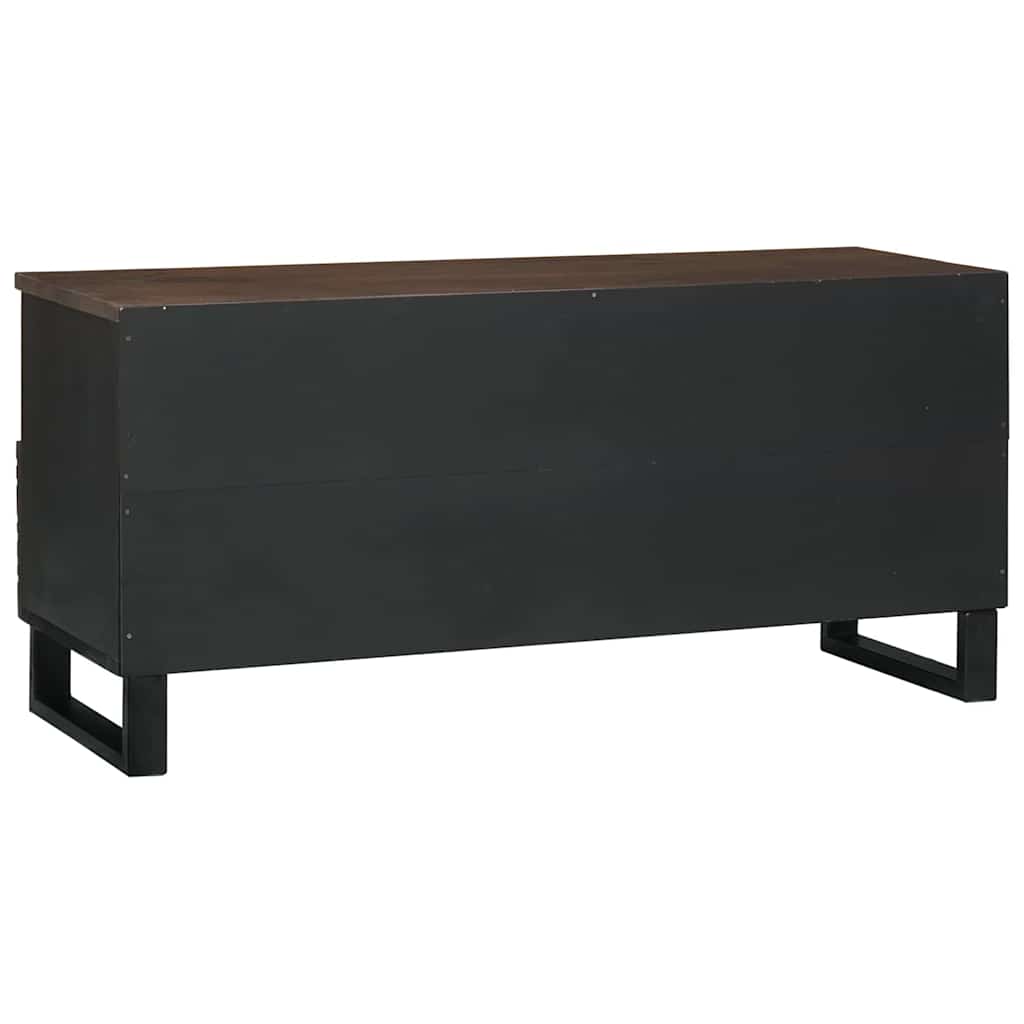 Meuble TV Bas Bois Foncé Finition Noyer - 100 cm-Mon Meuble TV-Noyer-5