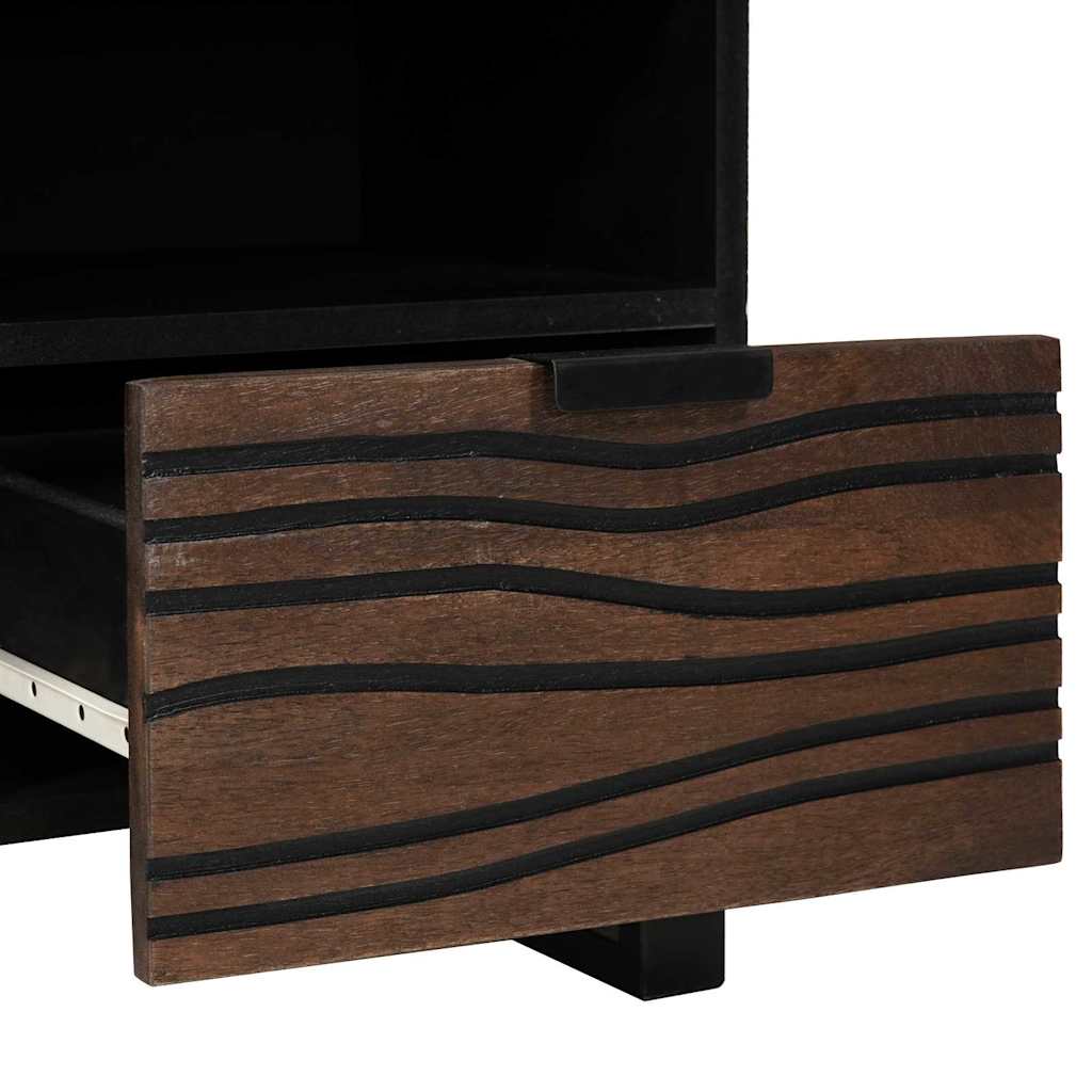 Meuble TV Bas Bois Foncé Finition Noyer - 100 cm-Mon Meuble TV-Noyer-7