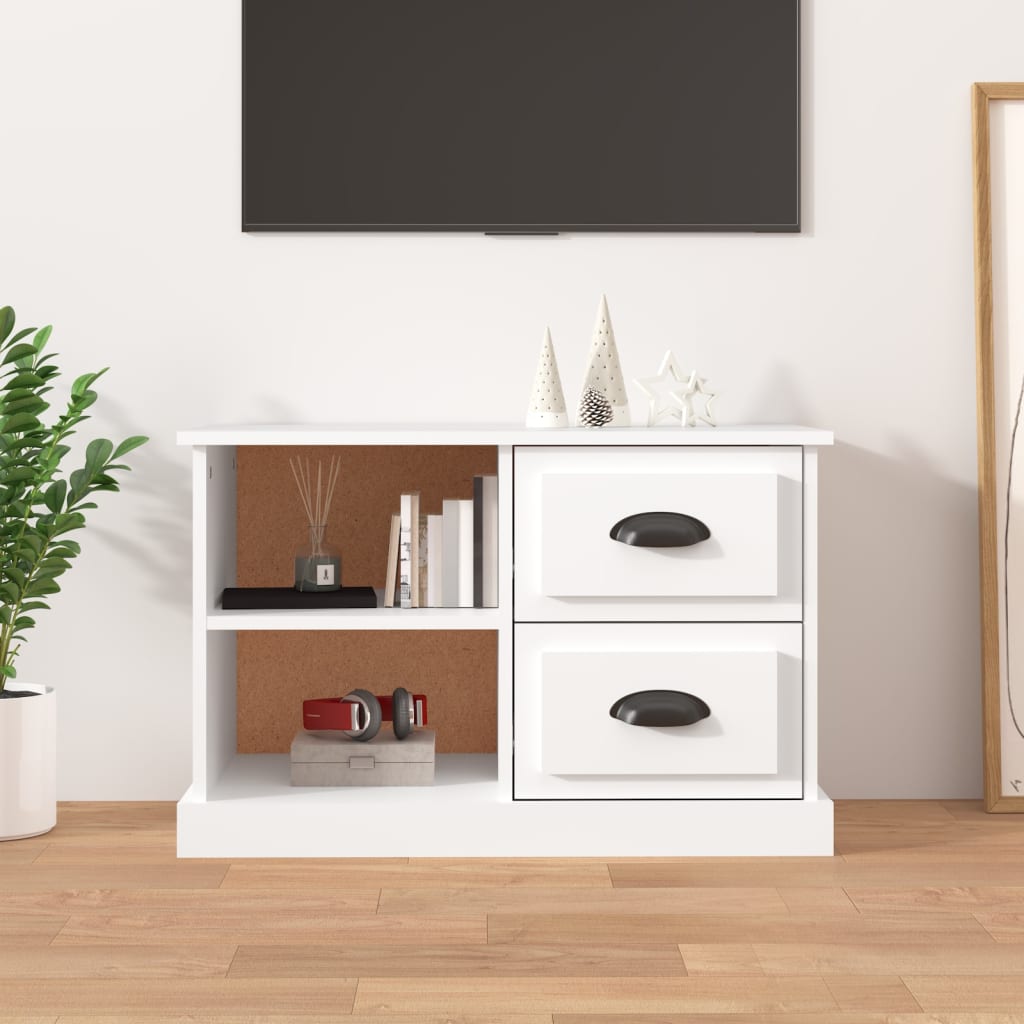 Meuble TV Bas Design Effet Chêne Sonoma - 102 cm-Mon Meuble TV-Blanc-73 cm-1-18