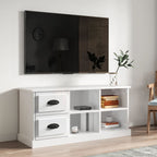 Meuble TV Bas Design Effet Chêne Sonoma - 102 cm-Mon Meuble TV-Blanc brillant-102 cm-1-16