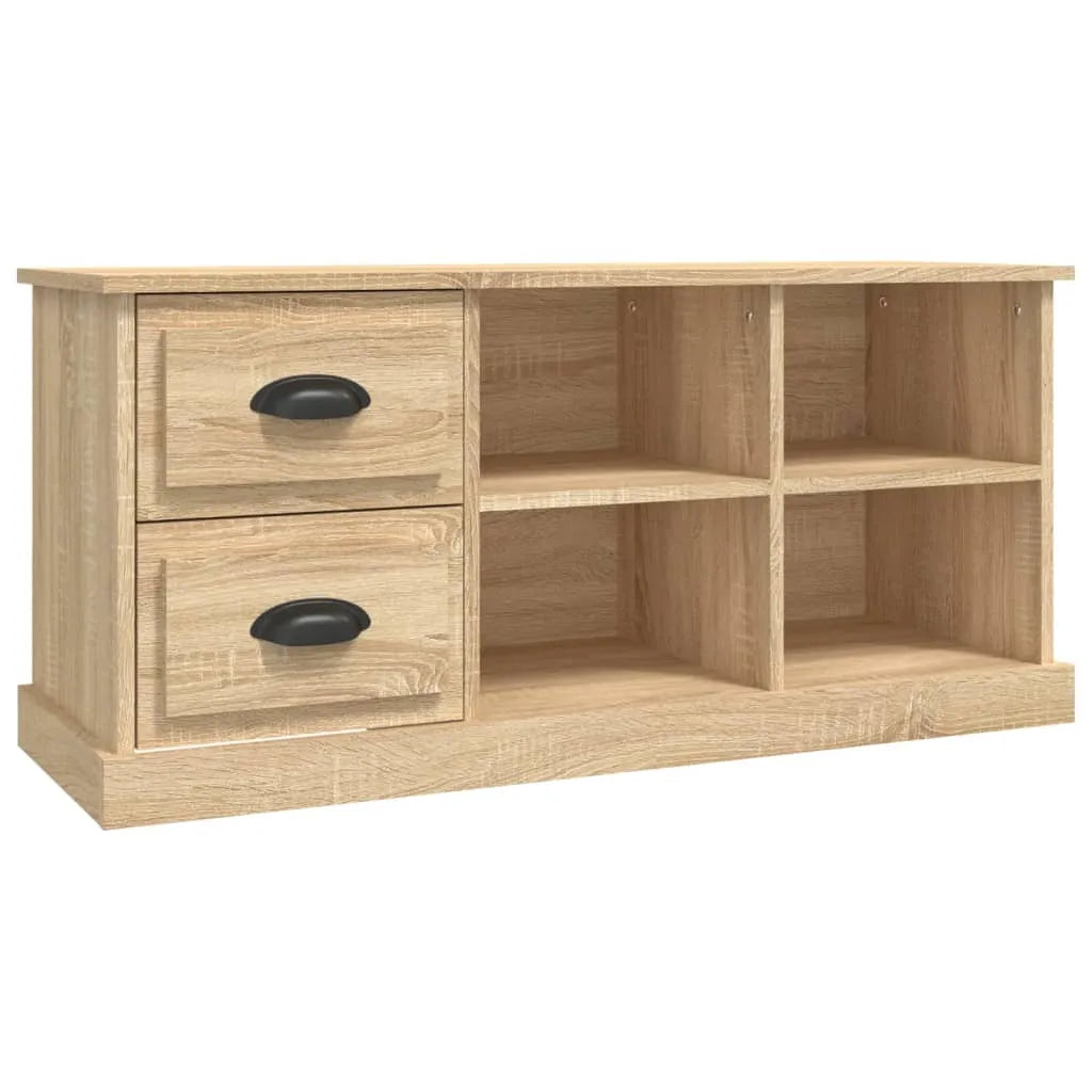 Meuble TV Bas Design Effet Chêne Sonoma - 102 cm-Mon Meuble TV-Gris béton-102 cm-1-2