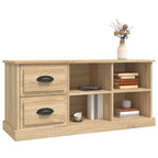 Meuble TV Bas Design Effet Chêne Sonoma - 102 cm-Mon Meuble TV-Gris béton-102 cm-1-4