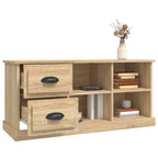 Meuble TV Bas Design Effet Chêne Sonoma - 102 cm-Mon Meuble TV-Gris béton-102 cm-1-5