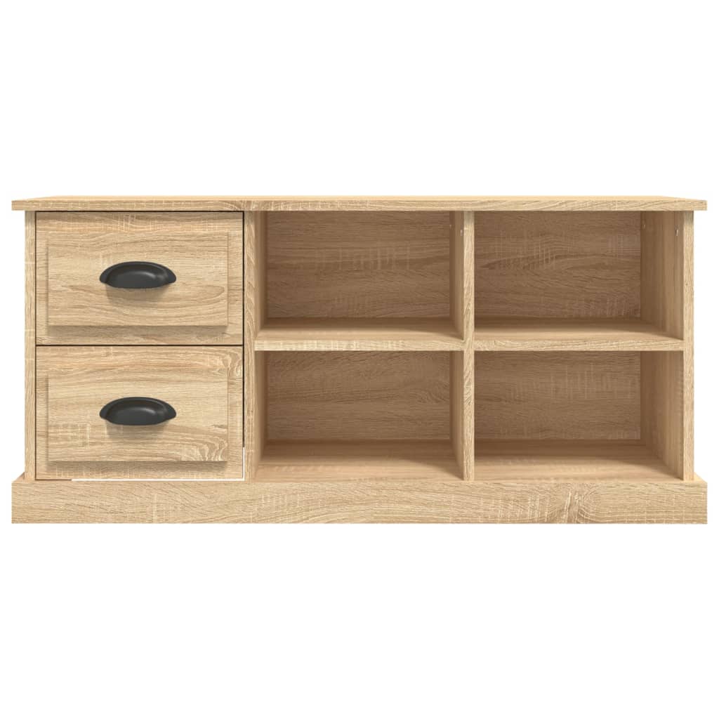 Meuble TV Bas Design Effet Chêne Sonoma - 102 cm-Mon Meuble TV-Gris béton-102 cm-1-6