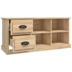 Meuble TV Bas Design Effet Chêne Sonoma - 102 cm-Mon Meuble TV-Gris béton-102 cm-1-7