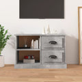 Meuble TV Bas Design Effet Chêne Sonoma - 102 cm-Mon Meuble TV-Gris béton-73 cm-1-20