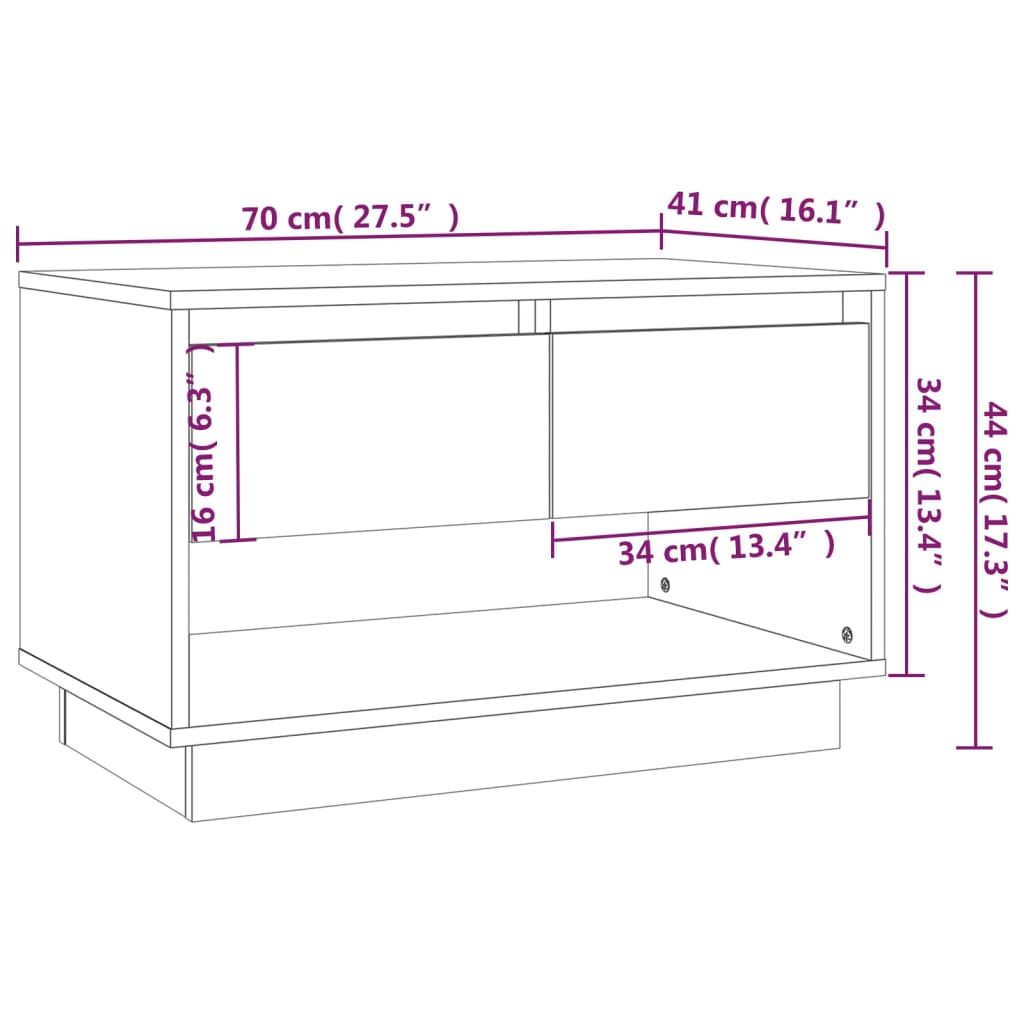 Meuble TV Bas Effet Chêne Marron - 70 cm-Mon Meuble TV-Chêne marron-9