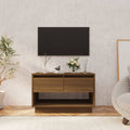 Meuble TV Bas Effet Chêne Marron - 70 cm-Mon Meuble TV-Chêne marron-2