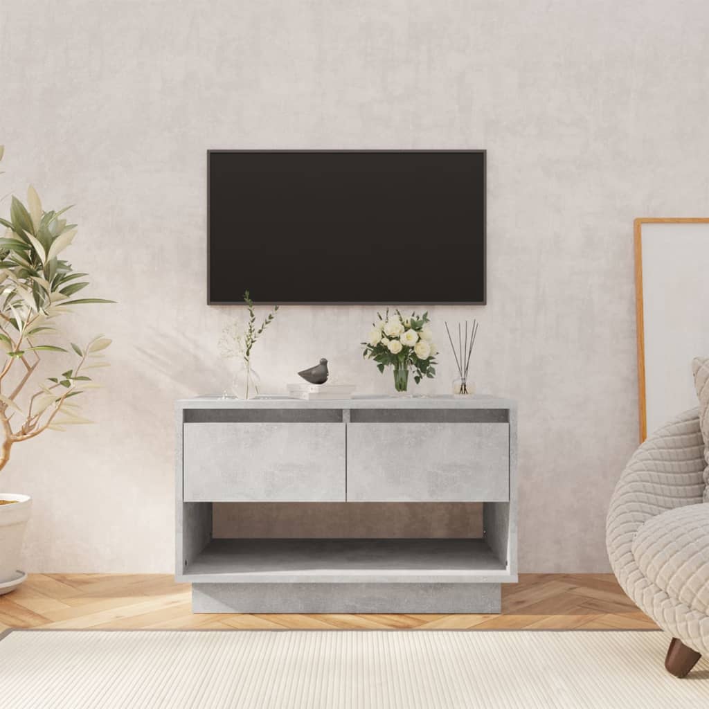 Meuble TV Bas Effet Chêne Marron - 70 cm-Mon Meuble TV-Gris béton-10