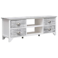 Meuble TV Bas en Bois Clair de Paulownia - 108 cm-Mon Meuble TV-Blanc et gris-1-1