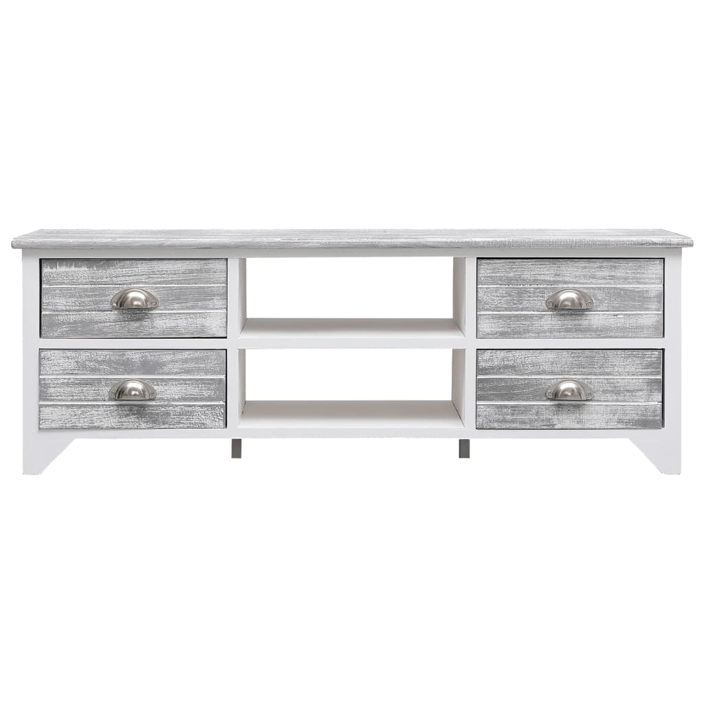 Meuble TV Bas en Bois Clair de Paulownia - 108 cm-Mon Meuble TV-Bois clair-1-2