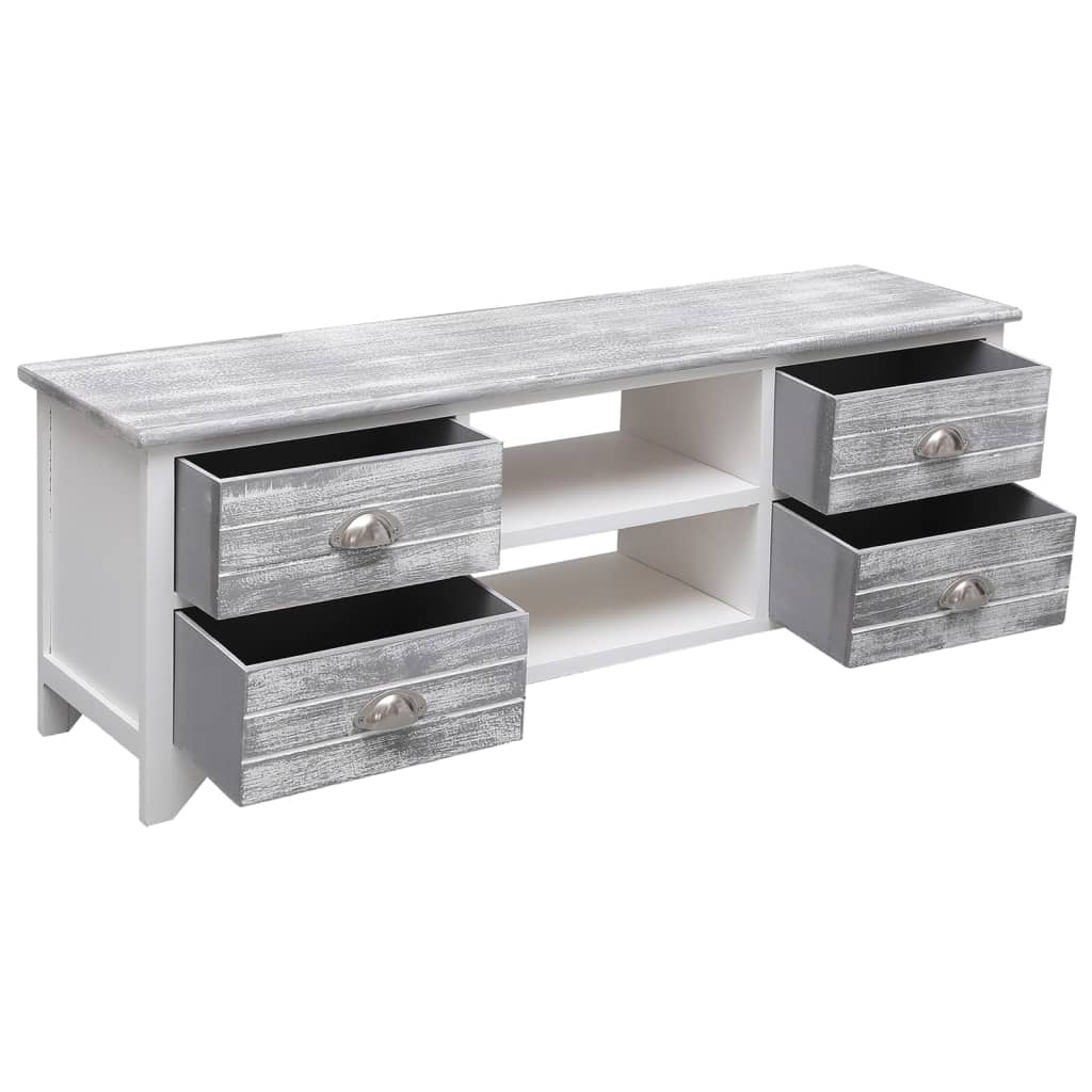 Meuble TV Bas en Bois Clair de Paulownia - 108 cm-Mon Meuble TV-Bois clair-1-4