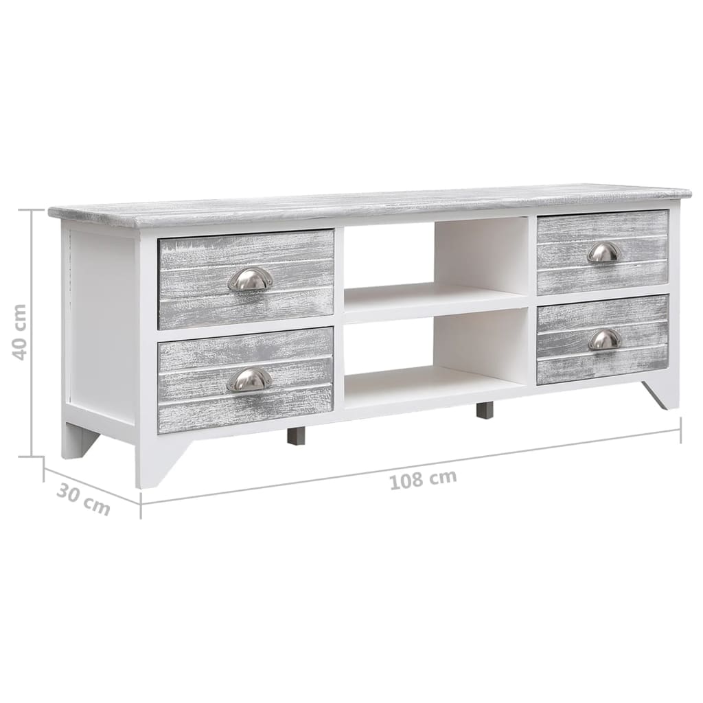 Meuble TV Bas en Bois Clair de Paulownia - 108 cm-Mon Meuble TV-Bois clair-1-8