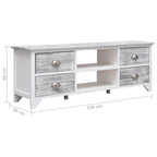 Meuble TV Bas en Bois Clair de Paulownia - 108 cm-Mon Meuble TV-Bois clair-1-8