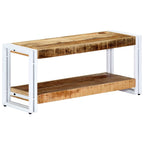 Meuble TV Bas en Bois et Métal Blanc - 90 cm-Mon Meuble TV-10