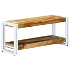 Meuble TV Bas en Bois et Métal Blanc - 90 cm-Mon Meuble TV-11