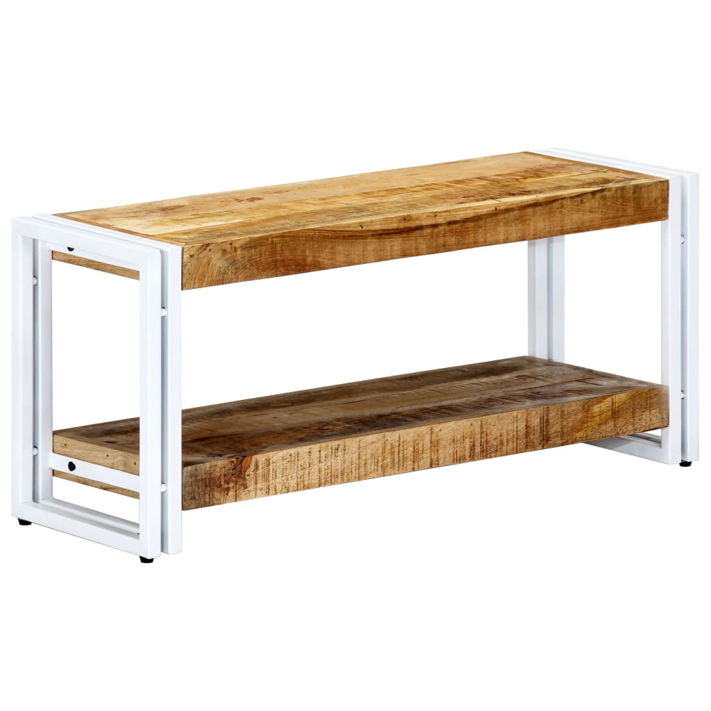 Meuble TV Bas en Bois et Métal Blanc - 90 cm-Mon Meuble TV-11