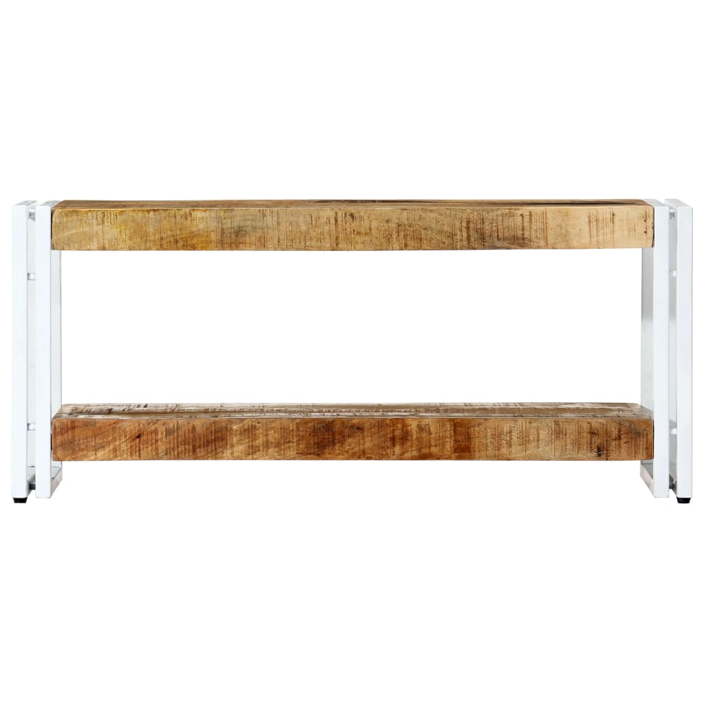 Meuble TV Bas en Bois et Métal Blanc - 90 cm-Mon Meuble TV-2