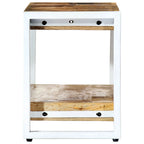 Meuble TV Bas en Bois et Métal Blanc - 90 cm-Mon Meuble TV-3