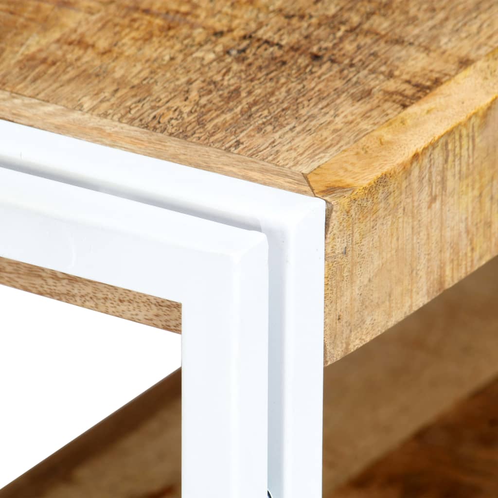 Meuble TV Bas en Bois et Métal Blanc - 90 cm-Mon Meuble TV-4