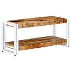 Meuble TV Bas en Bois et Métal Blanc - 90 cm-Mon Meuble TV-8