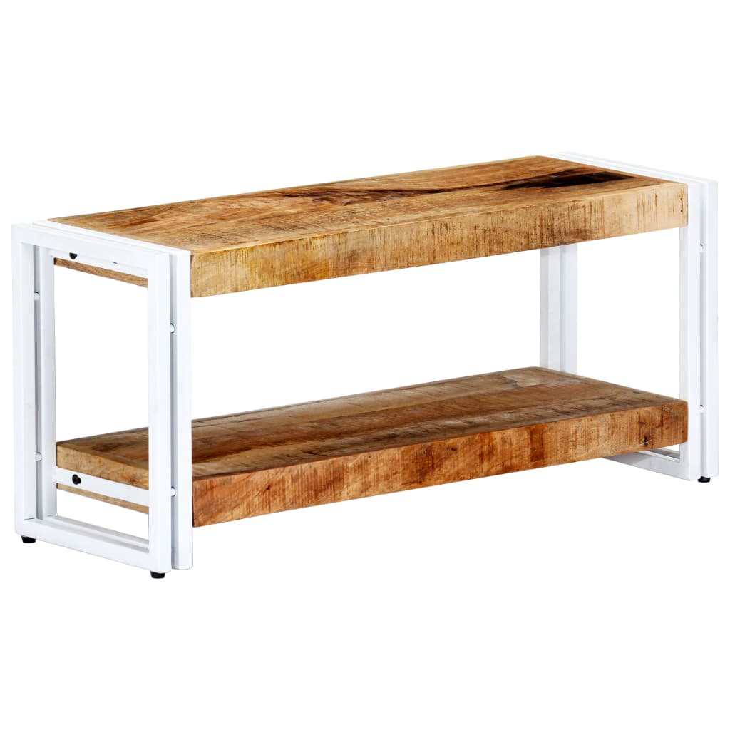 Meuble TV Bas en Bois et Métal Blanc - 90 cm-Mon Meuble TV-9