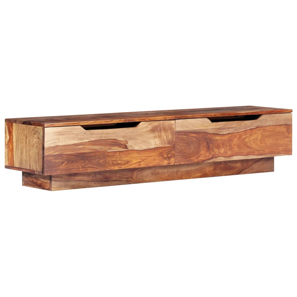 Meuble TV Bas en Bois Massif - 145 cm-Mon Meuble TV-12