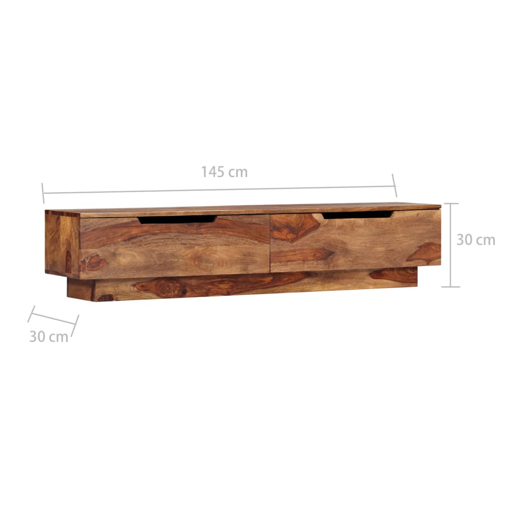 Meuble TV Bas en Bois Massif - 145 cm-Mon Meuble TV-7