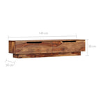 Meuble TV Bas en Bois Massif - 145 cm-Mon Meuble TV-7
