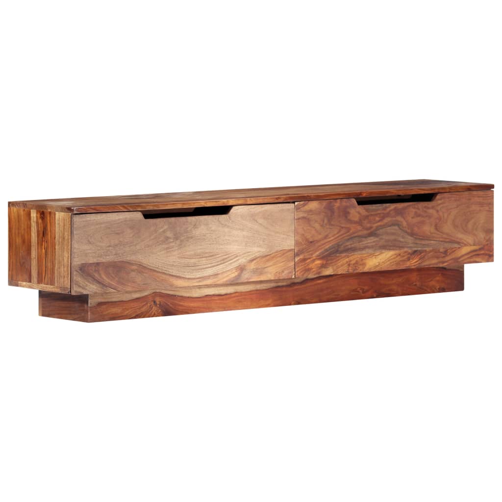 Meuble TV Bas en Bois Massif - 145 cm-Mon Meuble TV-9