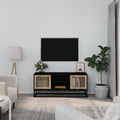 Meuble TV Bas en Bois Naturel et Noir - 105 cm-Mon Meuble TV-Noir-1-1