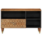 Meuble TV Bas en Manguier Massif - 80 cm-Mon Meuble TV-marron miel-1-2