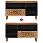 Meuble TV Bas en Manguier Massif - 80 cm-Mon Meuble TV-marron miel-1-6