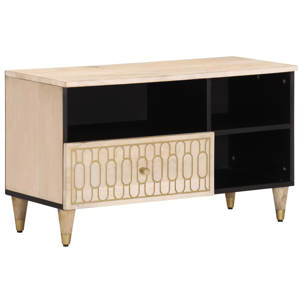Meuble TV Bas en Manguier Massif - 80 cm-Mon Meuble TV-Naturel-1-14