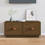 Meuble TV Bas en Pin Massif - 80 cm-Mon Meuble TV-marron miel-1-1