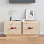 Meuble TV Bas en Pin Massif - 80 cm-Mon Meuble TV-Naturel-1-11