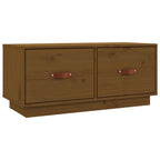 Meuble TV Bas en Pin Massif - 80 cm-Mon Meuble TV-Noir-1-2