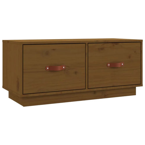 Meuble TV Bas en Pin Massif - 80 cm-Mon Meuble TV-Noir-1-2