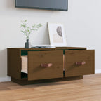 Meuble TV Bas en Pin Massif - 80 cm-Mon Meuble TV-Noir-1-3