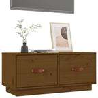 Meuble TV Bas en Pin Massif - 80 cm-Mon Meuble TV-Noir-1-4