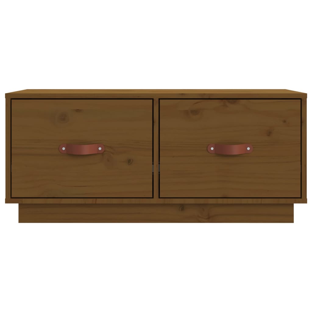 Meuble TV Bas en Pin Massif - 80 cm-Mon Meuble TV-Noir-1-7