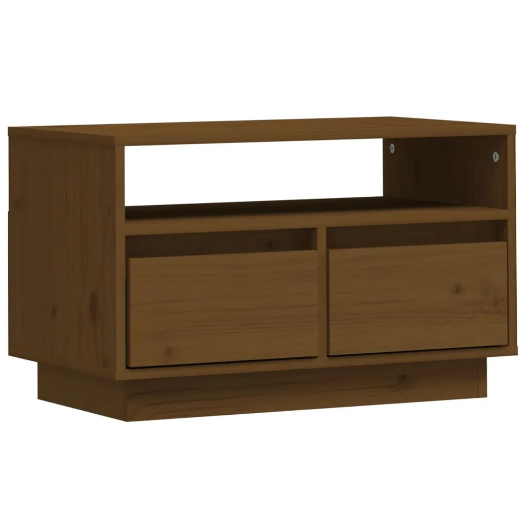 Meuble TV Bas en Pin Massif Miel - 60 cm-Mon Meuble TV-Marron miel-1