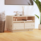 Meuble TV Bas en Pin Massif Miel - 60 cm-Mon Meuble TV-Marron-10