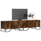 Meuble TV Bas Gris Clair Effet Bois - 180 cm-Mon Meuble TV-Chêne fumé-1-10