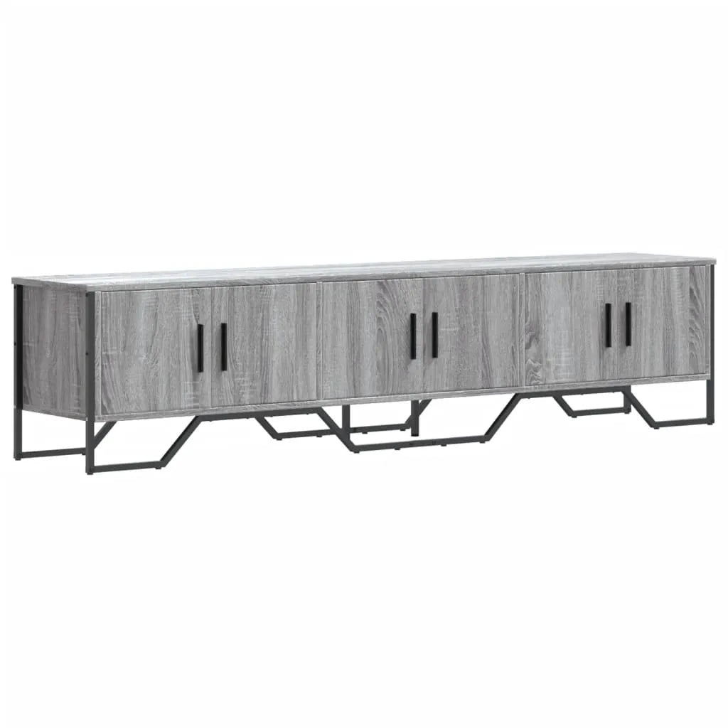 Meuble TV Bas Gris Clair Effet Bois - 180 cm-Mon Meuble TV-Chêne fumé-1-2