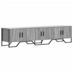 Meuble TV Bas Gris Clair Effet Bois - 180 cm-Mon Meuble TV-Chêne fumé-1-2